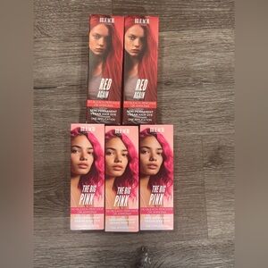 Bleach London Semi-Permanent Vegan Hair Dye- Red and Pink Bundle Pack of 5​
